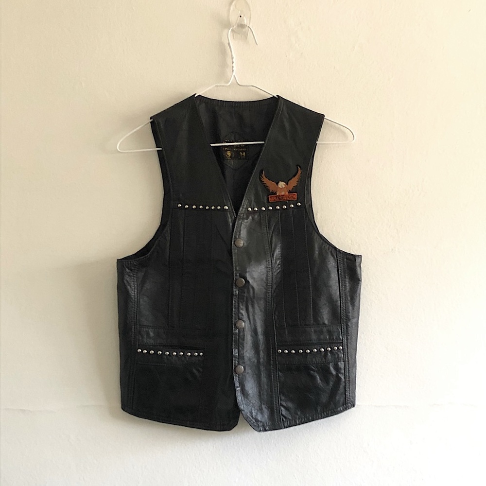 Embellished Leather Vest